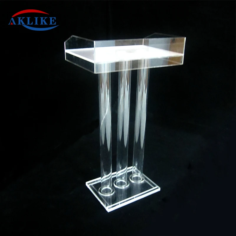 AKLIKE Academy Pulpit Speech Training Lectern Cheap Podium Transparent Platform Acrylic Church Rostrum Front Desk Free Shipping