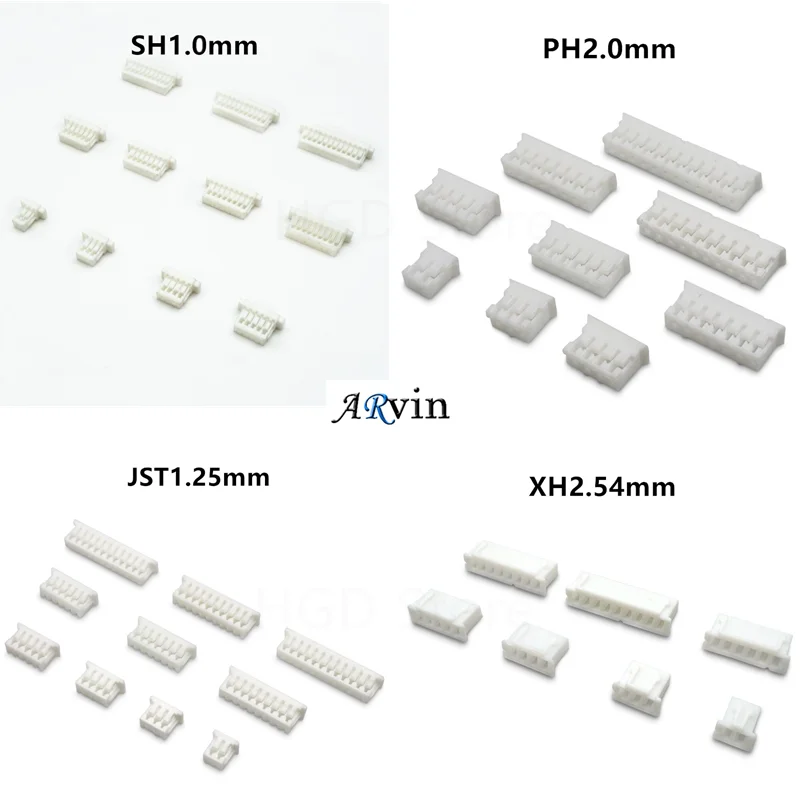 50szt SH 1.0 JST 1.25 PH 2.0 XH 2.54 mm Złącze rozstawu 2/3/4/5/6/7/8/9/10/11/12/13/14/15/16P Obudowa pinowa