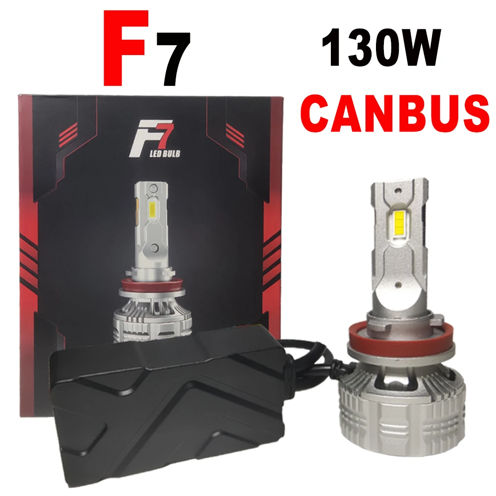 

F7 130W 12000LM H7 H4 Canbus LED Bulb High Power Led headlight H4 H7 H8 H11 9006 9005 Hb3 Hb4 Car LED Lamp 6500K Headlights Bulb