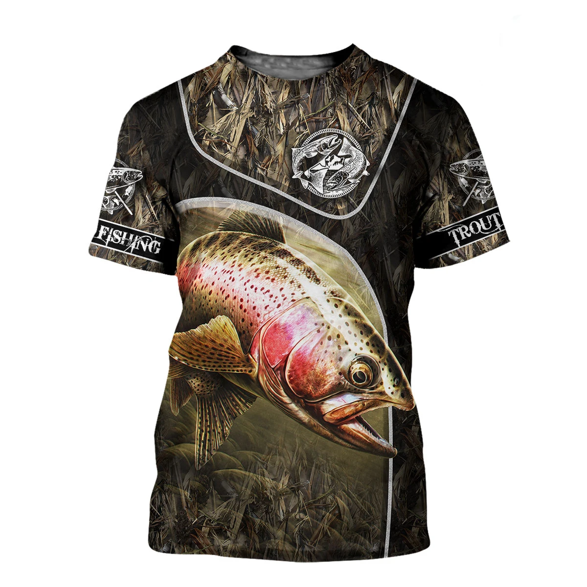 2021 Summer Hipster Men t-shirt Beautiful Trout Fishing 3D Printed Harajuku Short sleeve T shirt Unisex Casual tops TX0178