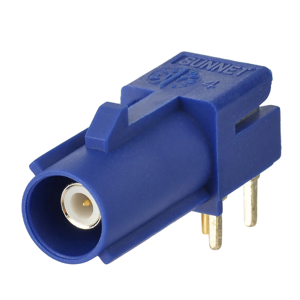 Superbat Fakra C Blue/5005 Male PCB Mount Right Angle RF Coaxial Connector for Car Boat RV Antenna GPS Telematics Navigation