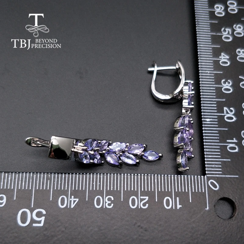 Natural gemstone tanzanite 925 sterling silver earring&rings fine jewelry for women Black Friday and Christmas gift