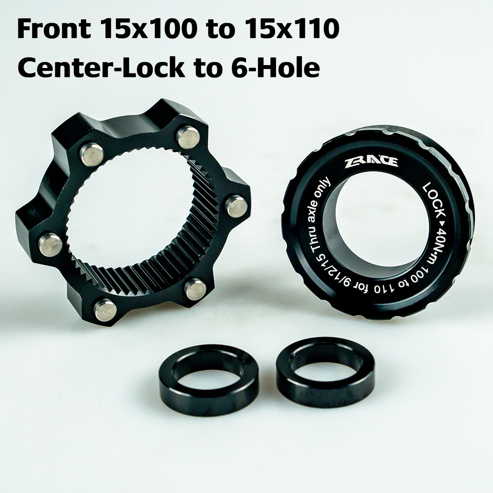 ZRACE Center Lock Hub Boost Adapter, Center-Lock für 6-Loch, 15x100 bis 15x110, 12x142 auf 12x148,