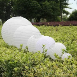 1pcs 10cm-40cm White Chinese Round Paper Lanterns Hanging Lamps Festival Home Wedding Decoration Party supplies lanterns 4style