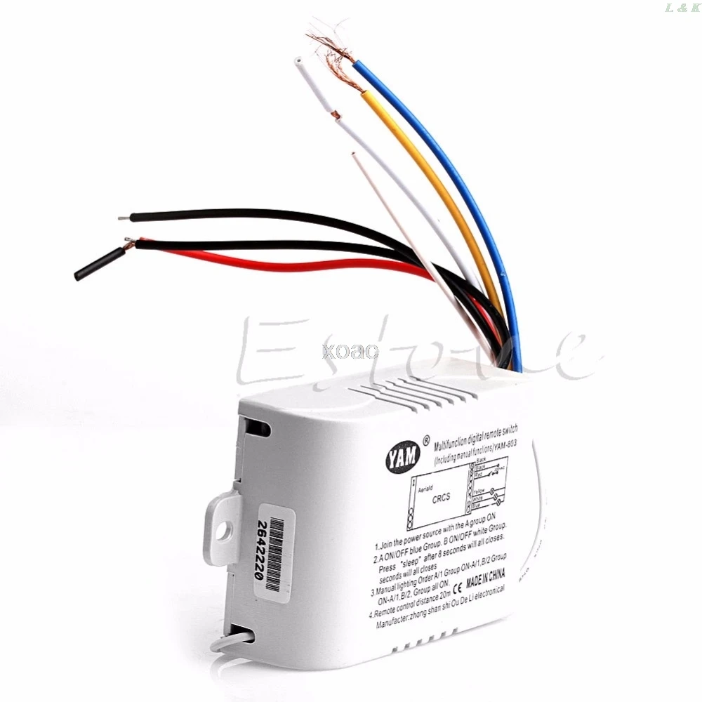 220V 1/2/3 Ways Wireless ON/OFF Lamp Remote Control Switch Receiver Transmitter   M09 dropship