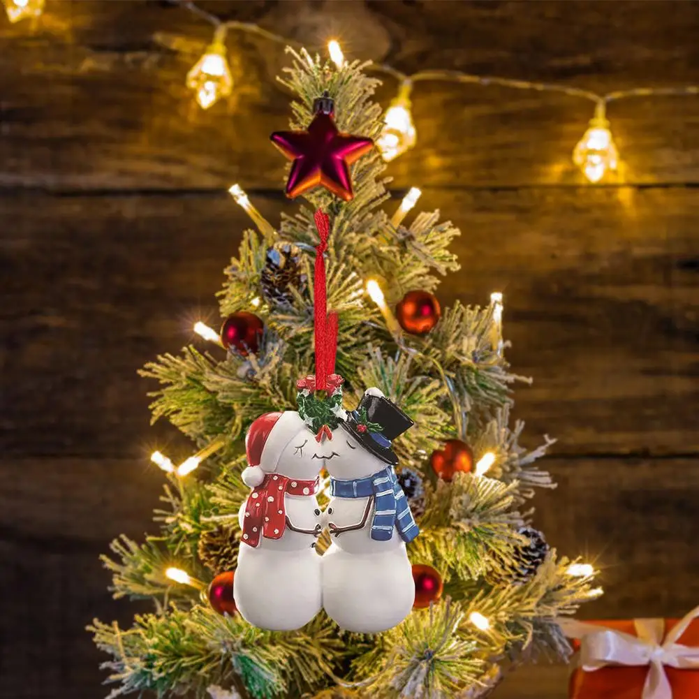 Christmas Tree Hangings Pendants Home Decorations for Tree Wall Doorway Couple Snowman Penguin Polar Bear Ornaments for Party