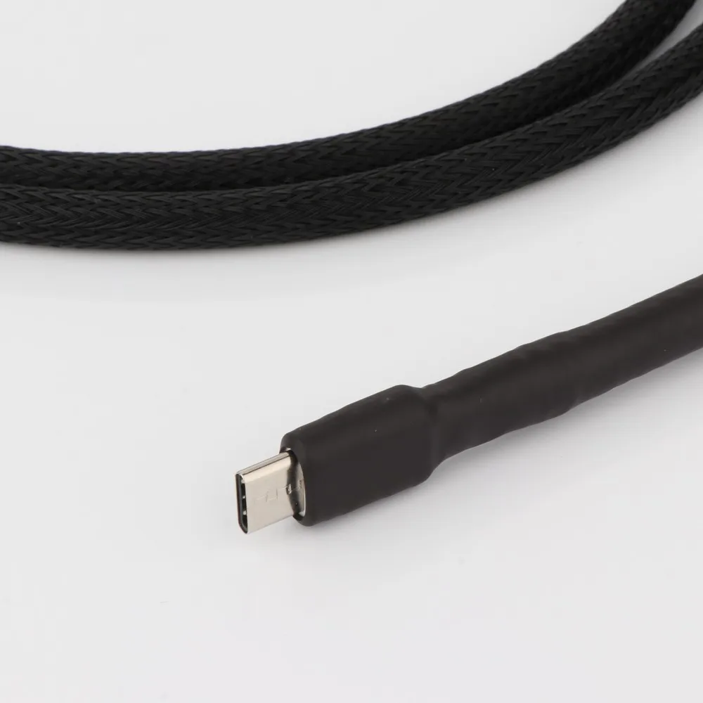 كابل Monosaudio Premium Audiophile USB Type-C إلى USB-B كابل HiFi DAC مطلي بالفضة OFC موصلات مطلية بالذهب والإسكان المعدني