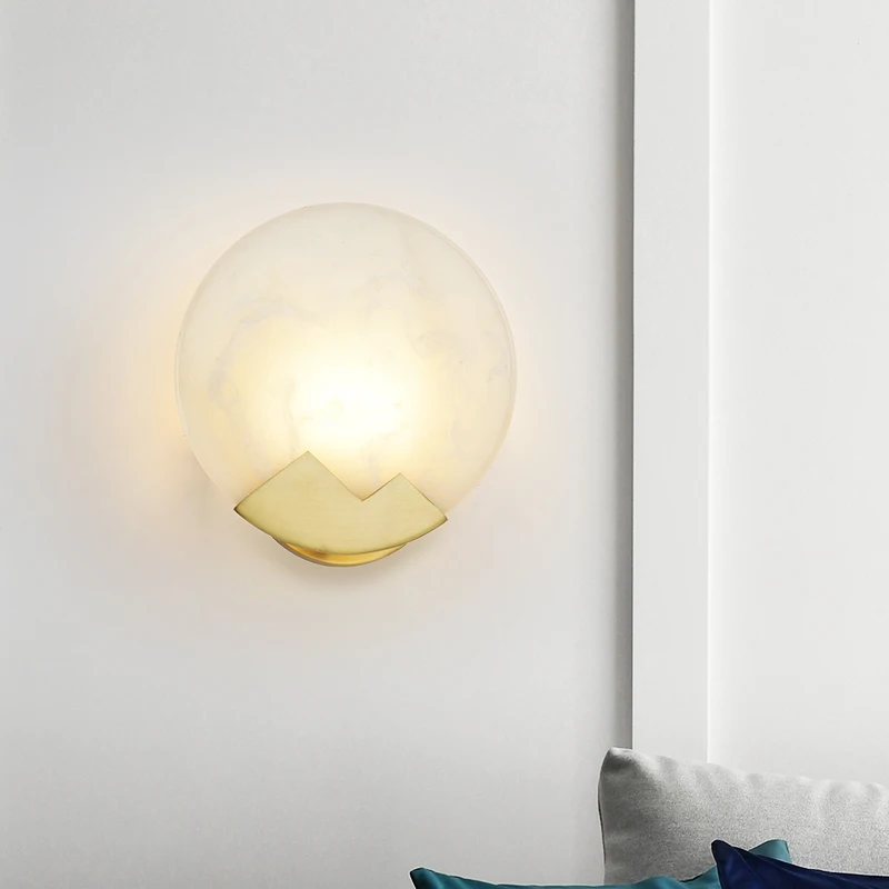 

Retro Lamp Wall Sconce Modern Wall Light Mable Dining Bedroom LEDE14 Wall Lamp Restaurant Copper Corridor Pub Cafe Wall Lighting