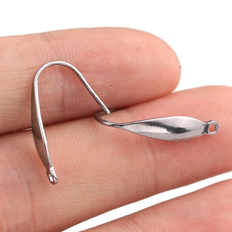 50pcs/Lot Stainless Steel Steel/Gold Color Earring Hooks Findings Wire Settings Base Settings DIY Jewelry Making Clasp 20mm Bts