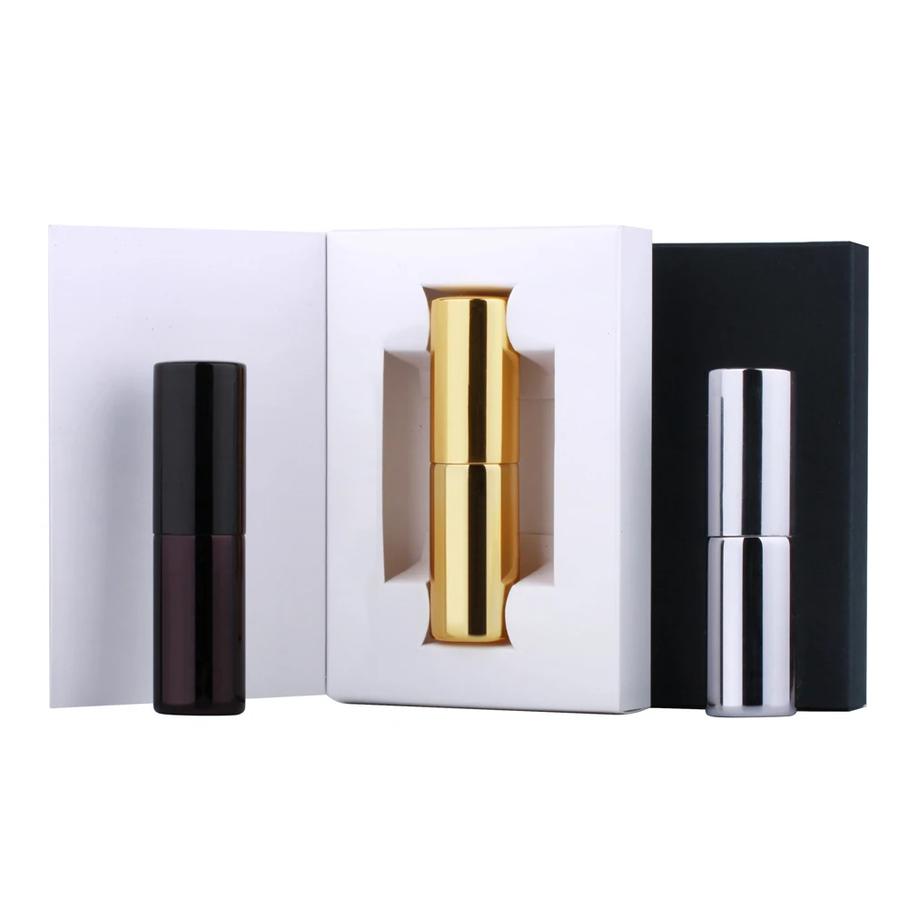 50 Teile/los 5ml Spray Parfüm Flasche Mit Paket Box Weiß oder Schwarz Parfüm Zerstäuber Glas Flasche mit PackageBox Zusammen – Detail 3