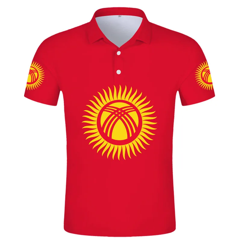 Kyrgyzstan Polo Shirt Diy Free Custom Made Name Kgz Polo Shirt Nation Flag Kg Kyrgyz Country Respirant Print Photo Logo Clothes