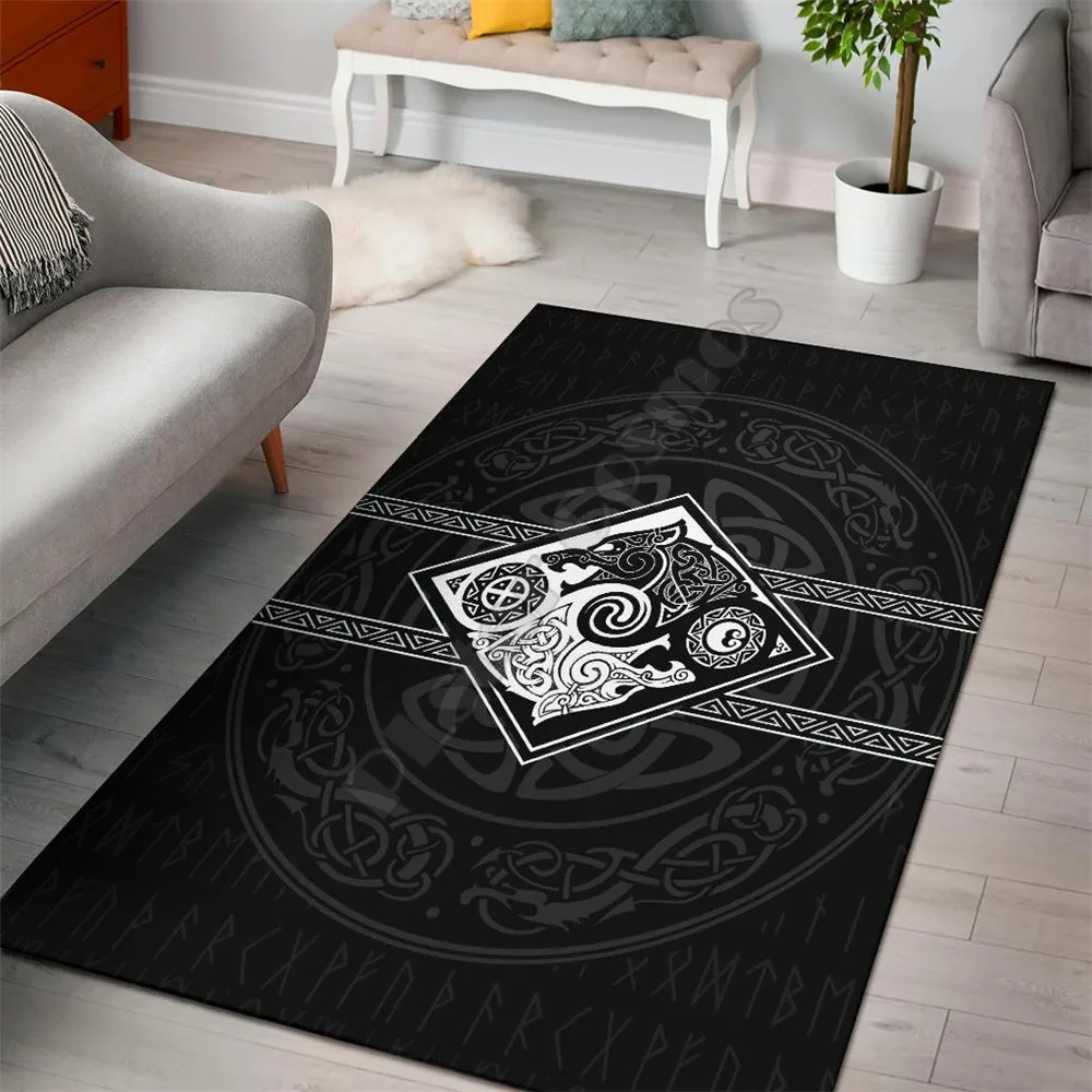 

Vikings Area Rug The Wolves Skoll And Hati 3D Printed Rugs Mat Rugs Anti-slip Large Rug Carpet Home Decoration