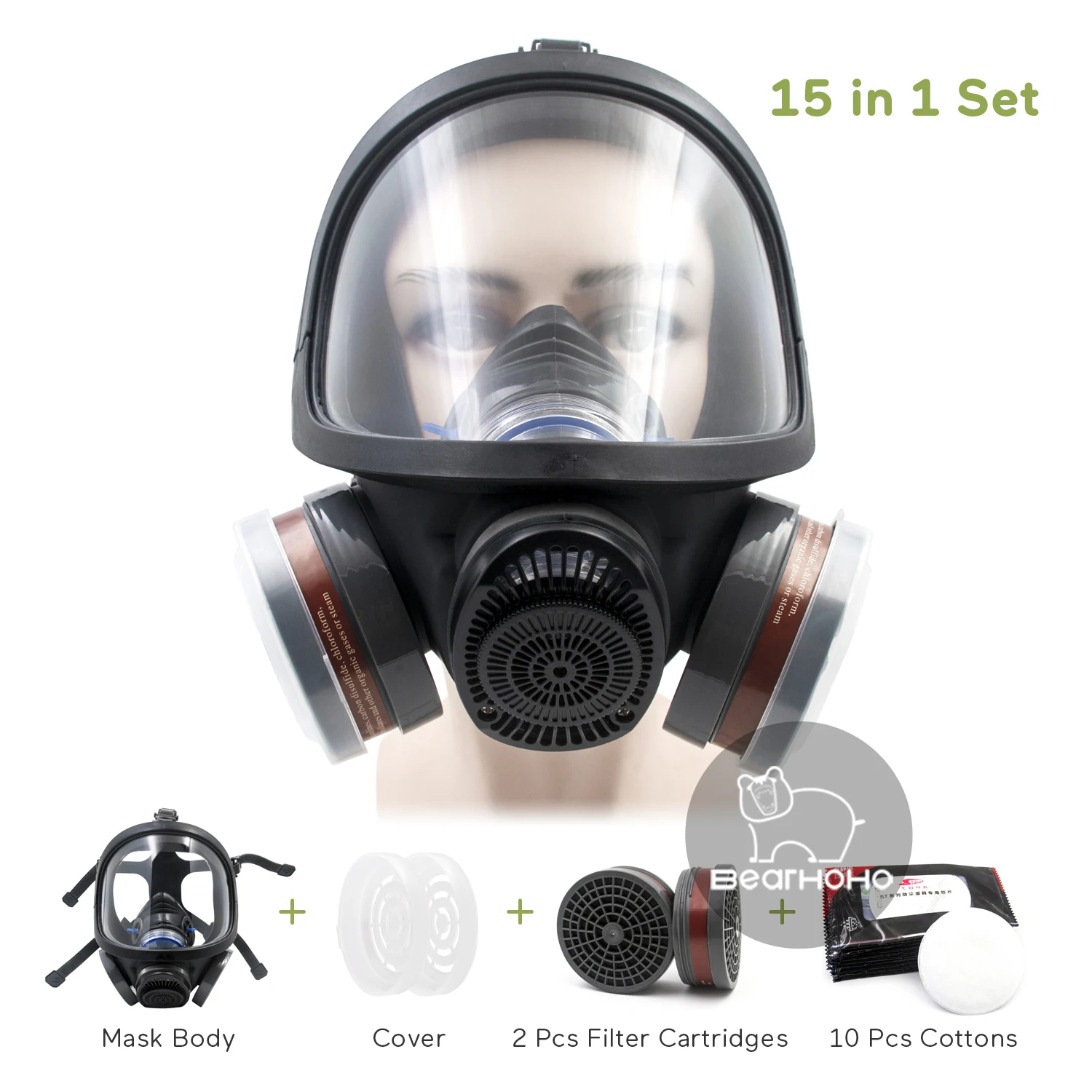 

Silicone Gas Mask Anti-fog Full Screen Lens Full Face Gas Mask Dust Mask Double Filter Box RD40 Universal Canister Interfac