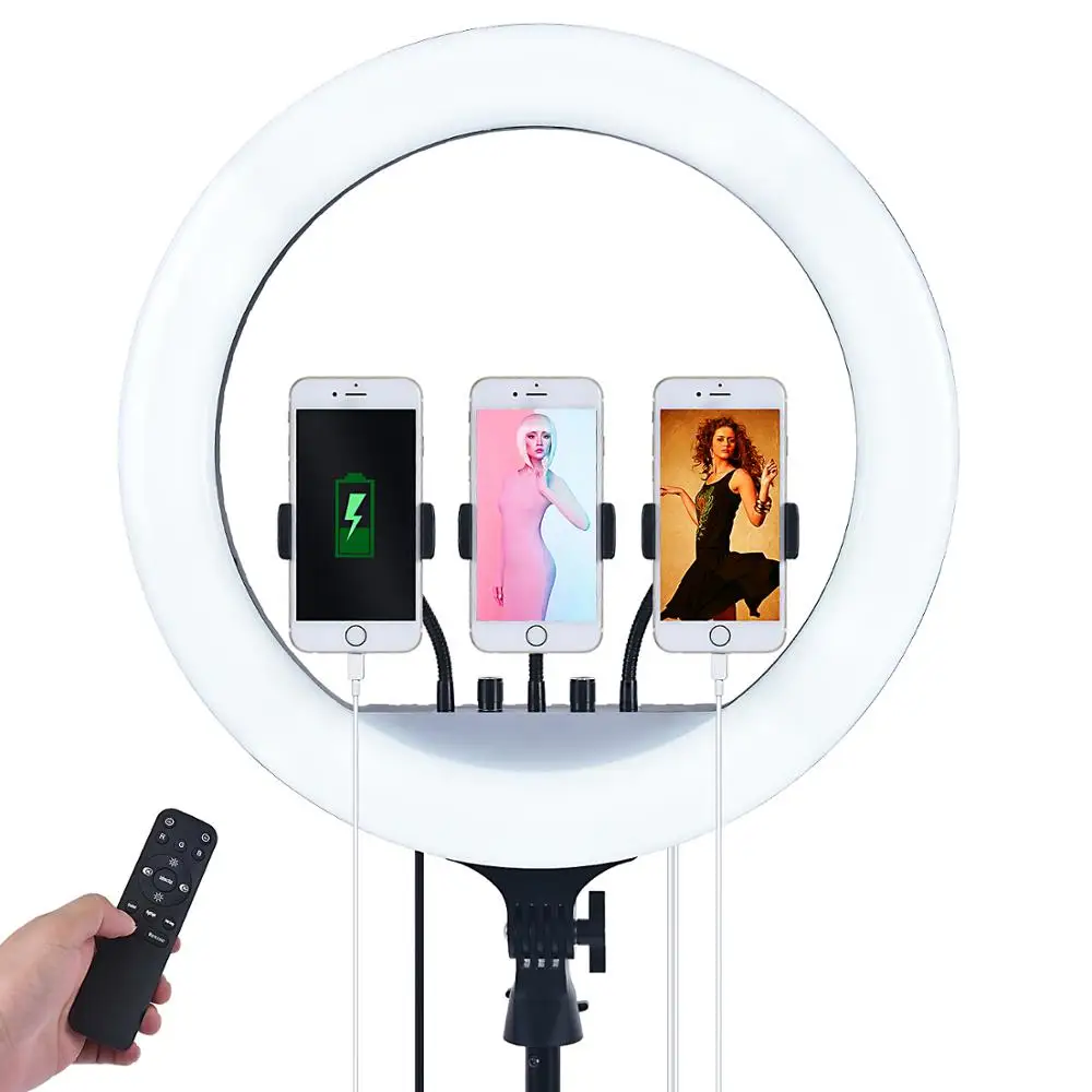 Fosoto 18 Inch RGB Professional Ring Light Photography Led Video Lamp With Tripod For Beauty Lash Phone Youtube Makeup Tiktok