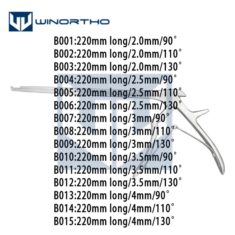 Imagem -03 - Smith-kerrison Fórceps de Perfuração de Ossos Laminar mm Instrumento Ortopédico Eficiente Fórceps para Coluna Aço Inoxidável