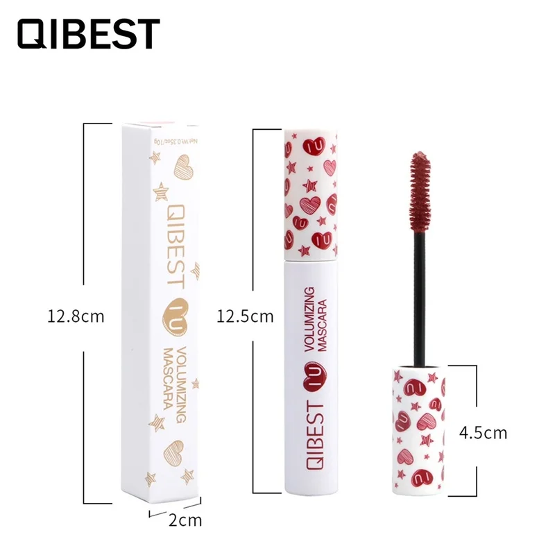 Qibest 7 Kleur Waterdichte Gekleurde Mascara 4d Rimel Inkt Oog Cosmetische Groen Bruin Blauw Curling Wimpers Verlenging Mascara Volume