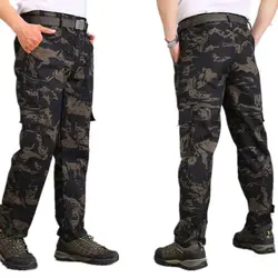 Camouflage Cargo Pants Men Outdoor Tactical Pants High Quality Wide Leg Work Pants Casual Trousers