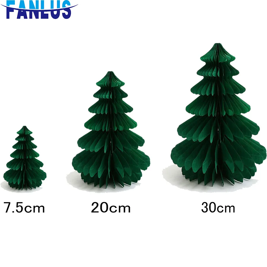 1pcs/lot 7.5cm/20cm Christmas Tree Honeycomb Party Decoration Christmas Decorations For Home Christmas Tree Decorations favors