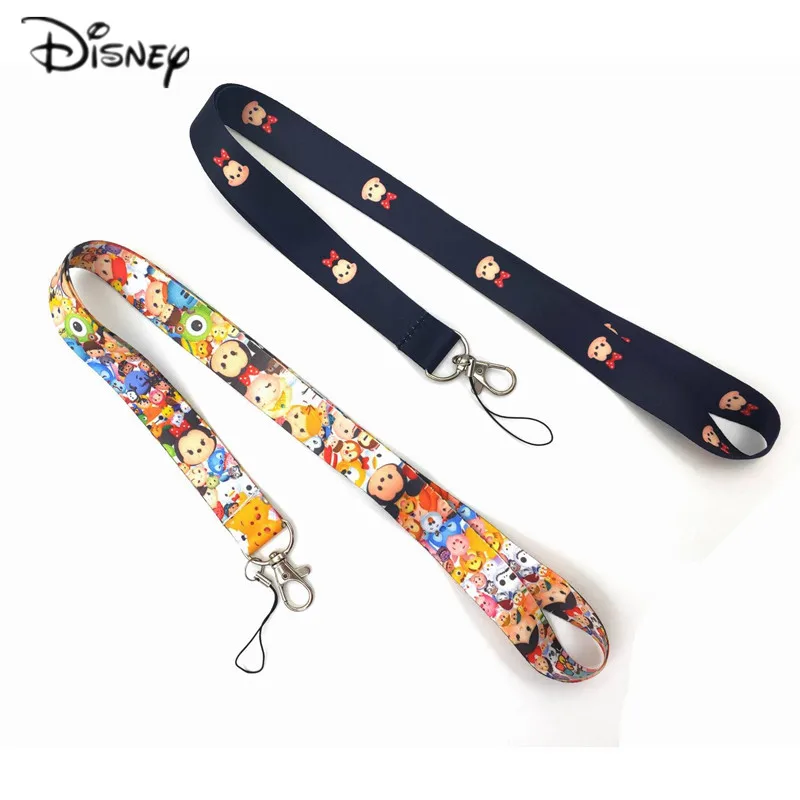 10Pcs การ์ตูน Disney Minnie Mickey เชือกโทรศัพท์คีย์ ID Card สายคล้องคอของเล่น Action Figure ของเล่นสำหรับเด็กคอลเลกชันของขวัญ