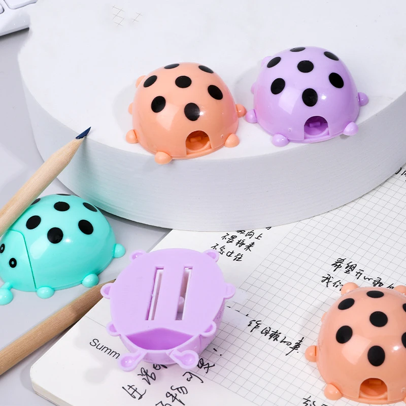 Ellen Brook 1Pcs Creative Ladybug Cute Kawaii Pencil Sharpener School Accessory Office Supply Stationery Kids Supply Nice Things