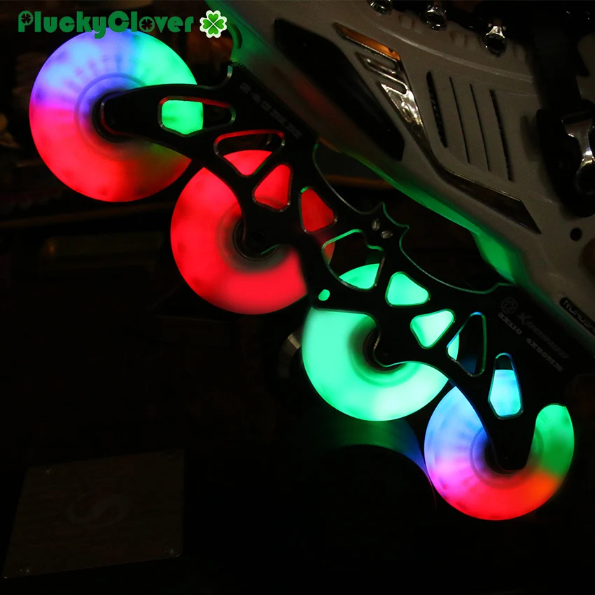 8pcs Flint Spark Flash Skate Wheel 72mm 76mm 80mm Fire Stone Wheel Inline Roller Slalom Skates Luminous Led light Skating Wheels