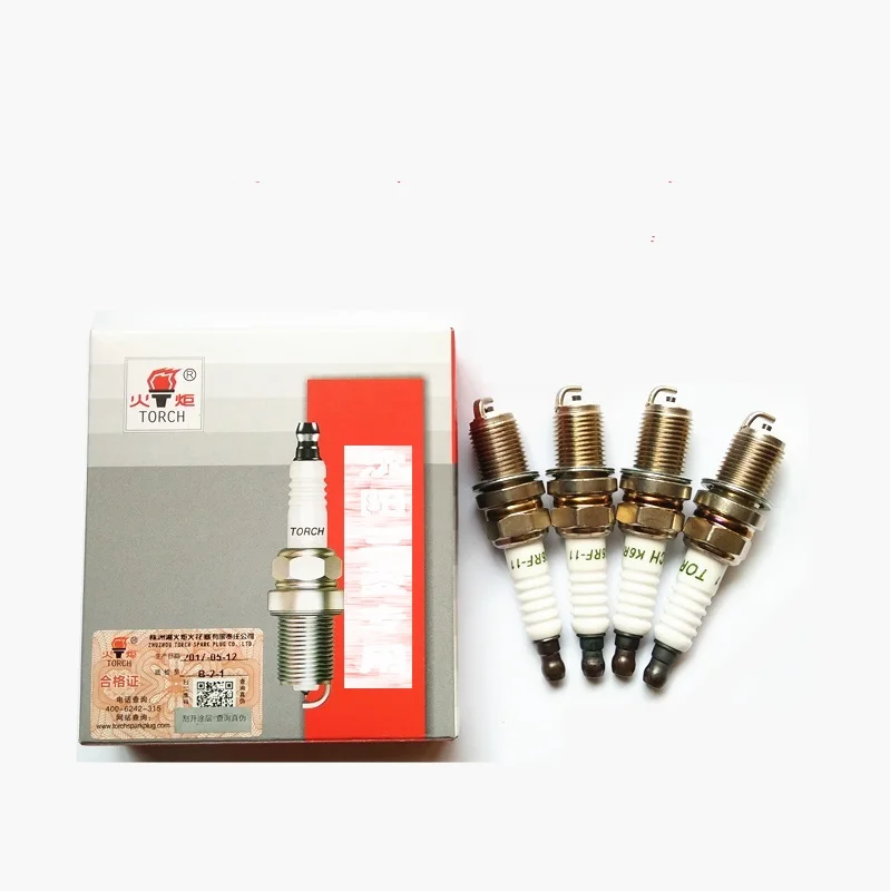 (4pcs/lot) K6RF-11 Spark Plug KIT for Chinese JAC J3 RS 1.3L 4G13 Mitsubishi engine Autocar motor part 1026080GG010