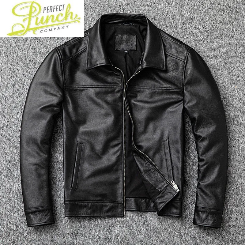 

Cowhide Real Leather Jacket Men Clothing 6XL Men's Jackets Motorcycle Coat Male Autumn Cloth Ropa De Hombre LXR396