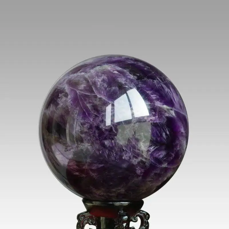 Natural dream amethyst ball minerals quartz crystals gemstones sphere healing stones home decoration feng shui crafts