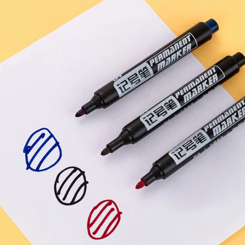 10 Pcs Oily Non-Erasable Waterproof Markers Brush Pen Sketch Based Markers Drawing Pens Art Supplies Designer Paint Pen