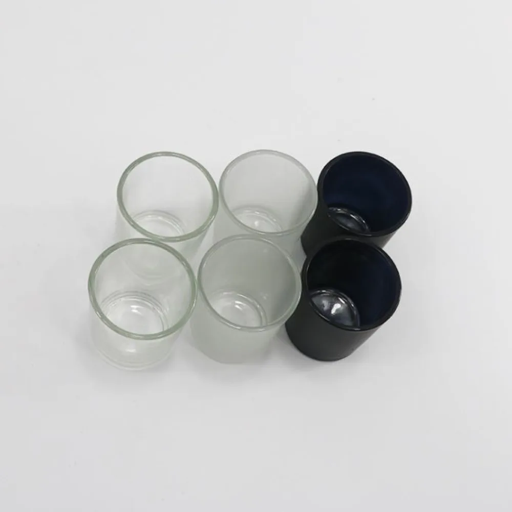 Wholesale DIY Candle Holders Container 50ml 160ml Black White Red Matte Transparent Glass Candle Empty Cup