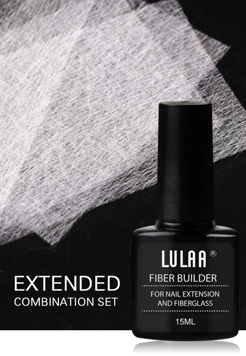 20/10 Uds extensión de uñas fibra de vidrio fibra de vidrio uñas de seda envoltura de uñas Gel con 15ml pegamento constructor de fibra Kit de Arte de uñas TSLM1