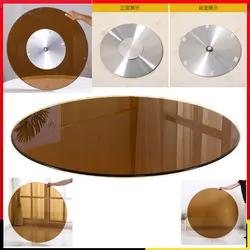 HQ TG01 Tempered Tawny Dark Brown Glass Dining Table Top Turntable Swivel Plate with Lazy Susan