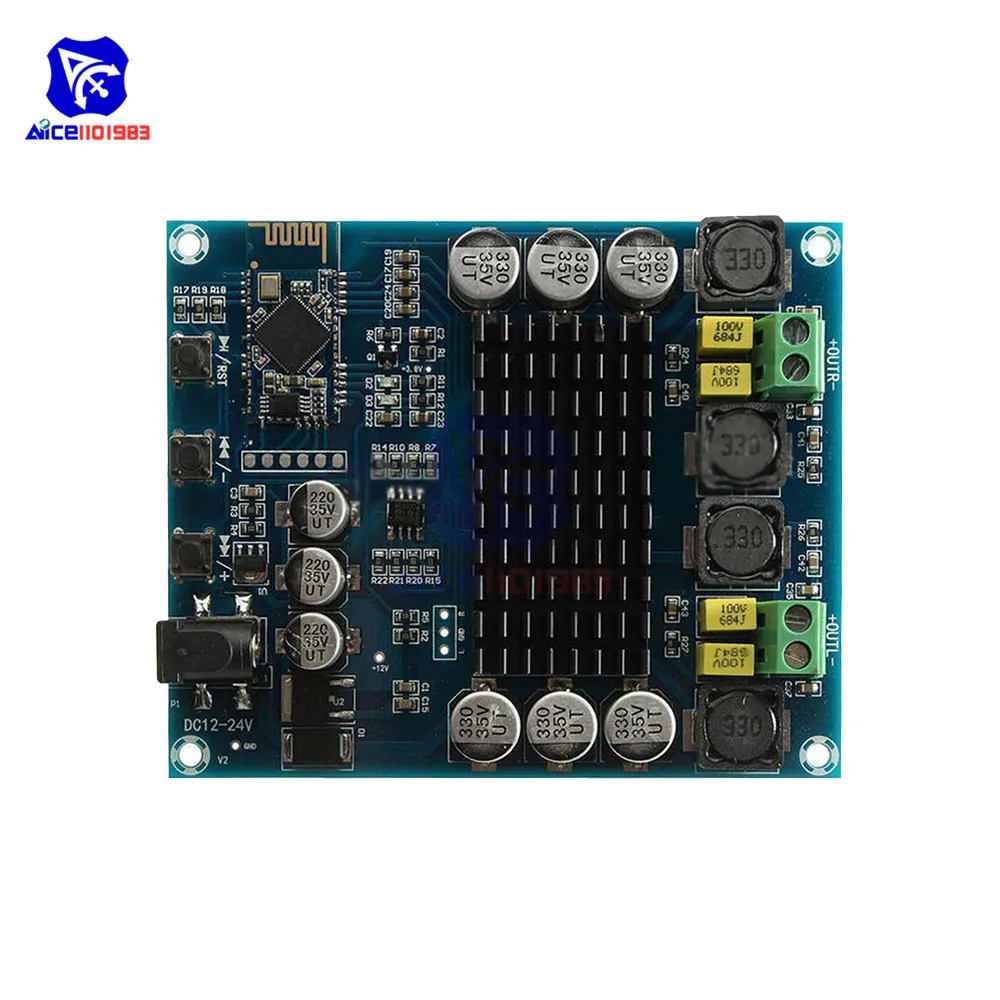 diymore TPA3116D2 2x120W Dual Channel Bluetooth 4.0 Wireless Digital Audio Stereo Amplifier Board DC 12-24V