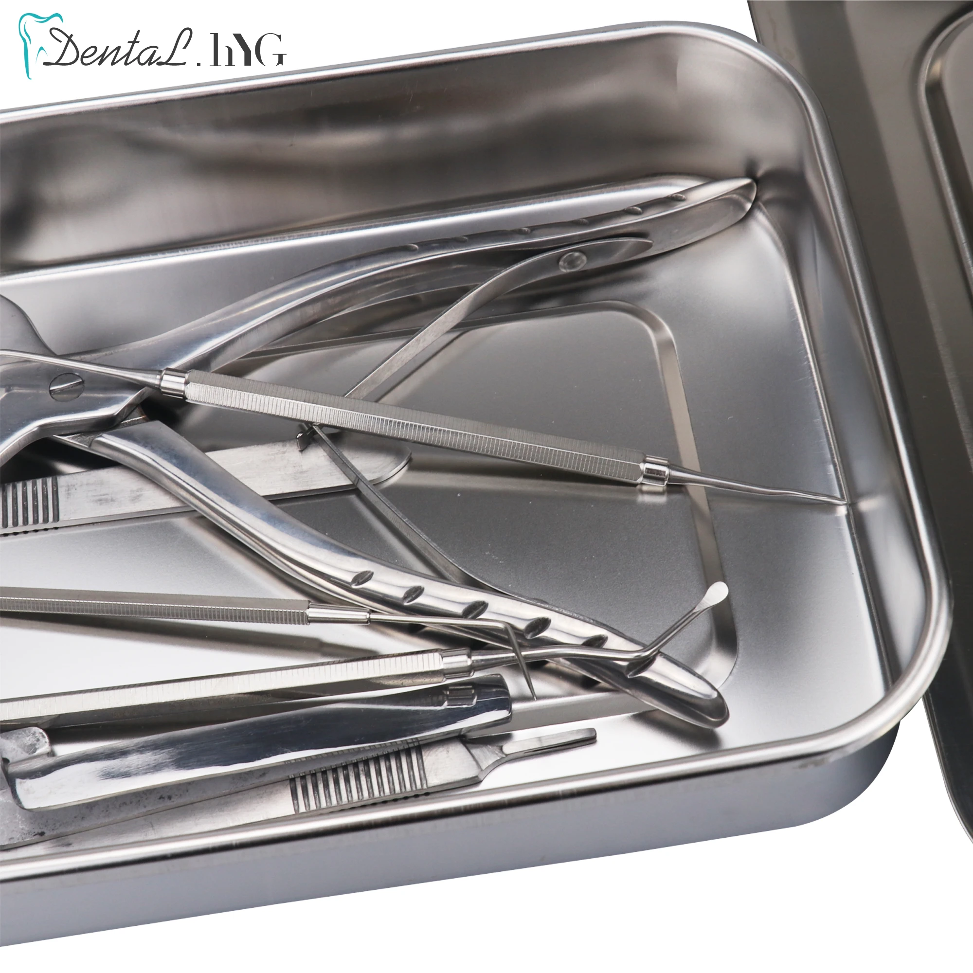 Dental Instruments Tray with Lid Stainless Steel Surgical Nursing Equipments Tools Sterilizer Container Dentist Storage Box