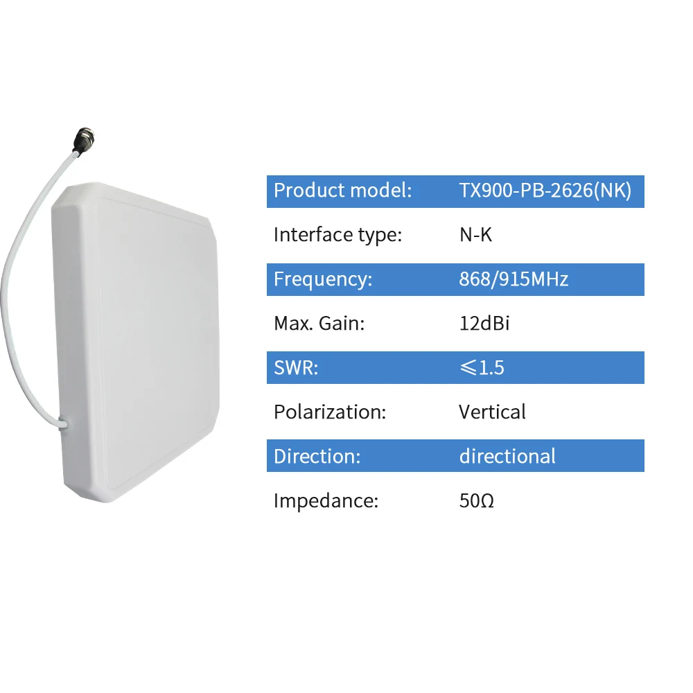 Imagem -02 - Antena Direcional Rfid para Comunicação Antena de Painel Uhf Antenas Macho Sma Wifi Tx900 915mhz 868 Mhz 900m n Fêmea