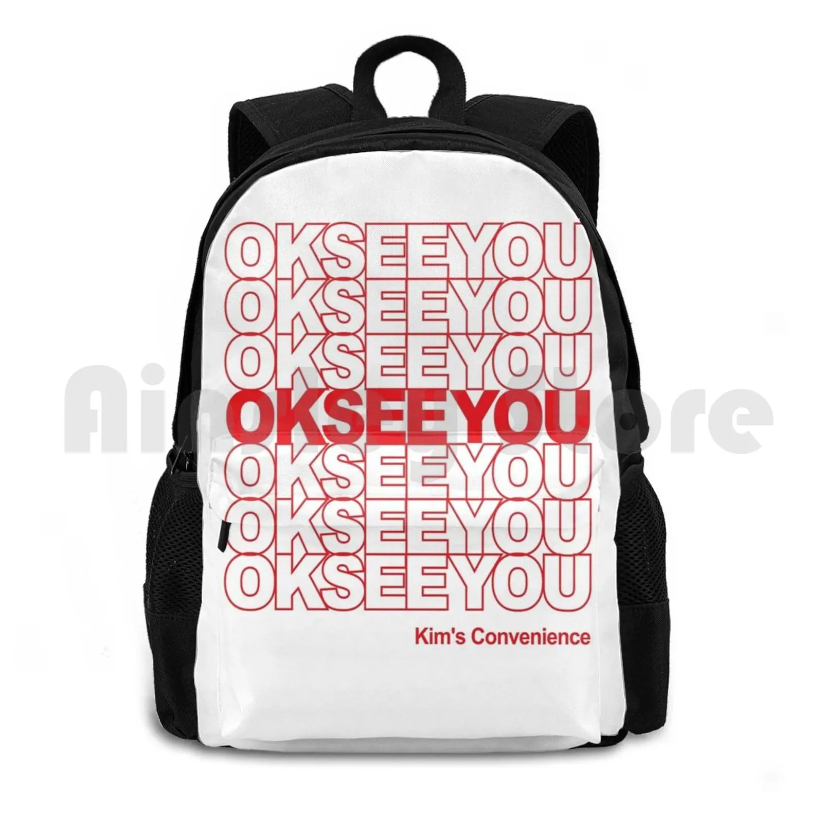 Okseeyou-Funny Kim's Convenience Saying Outdoor Hiking Backpack Waterproof Camping Travel Kims Convenience Fanart Funny Tv Show