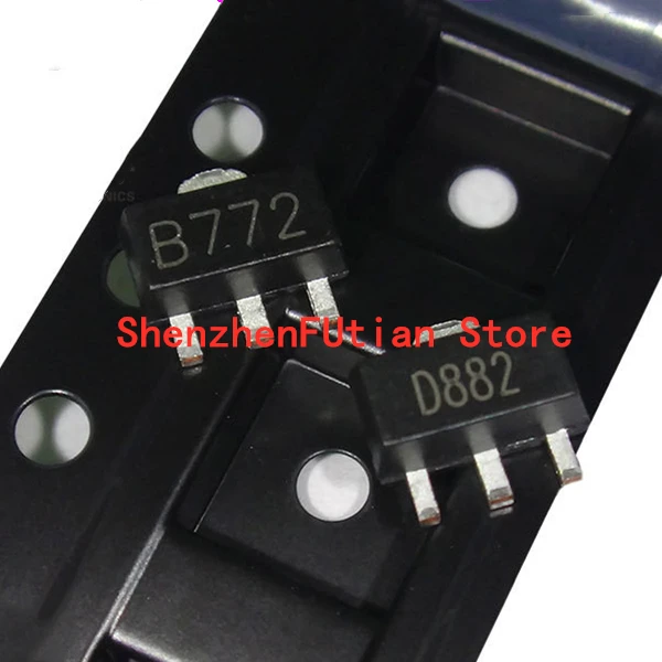 20 TEILE/LOS 2SD882 2SB772 ( 10PCS D882 + 10PCS B772 ) SOT-89