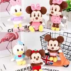 Disney Mickey Minnie Mouse Plush Keychain Dolls Donald Duck Daisy Soft Stuffed Key Chain Decoration Gifts