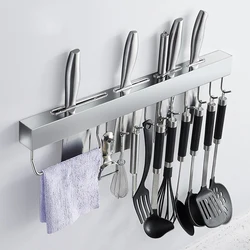 Punch-Free Kitchen Shelf Perforated Knife Holder Wall-Mounted 304 Stainless Steel Simple Knife Kitchen Storage Hook