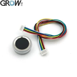 GROW R502-F RGB LED 정전 용량 원형 LED 지문 모듈 센서 스캐너, 방수 소형 DC3.3 V 직경 21.5mm SH1.0-6 핀