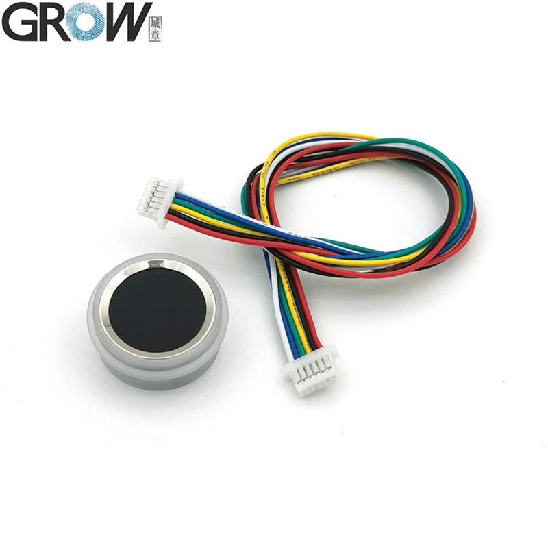 GROW R502-F RGB LED wodoodporny mały DC3.3V średnica 21.5mm SH1.0-6pin pojemnościowy okrągły LED moduł linii papilarnych skaner z czujnikiem