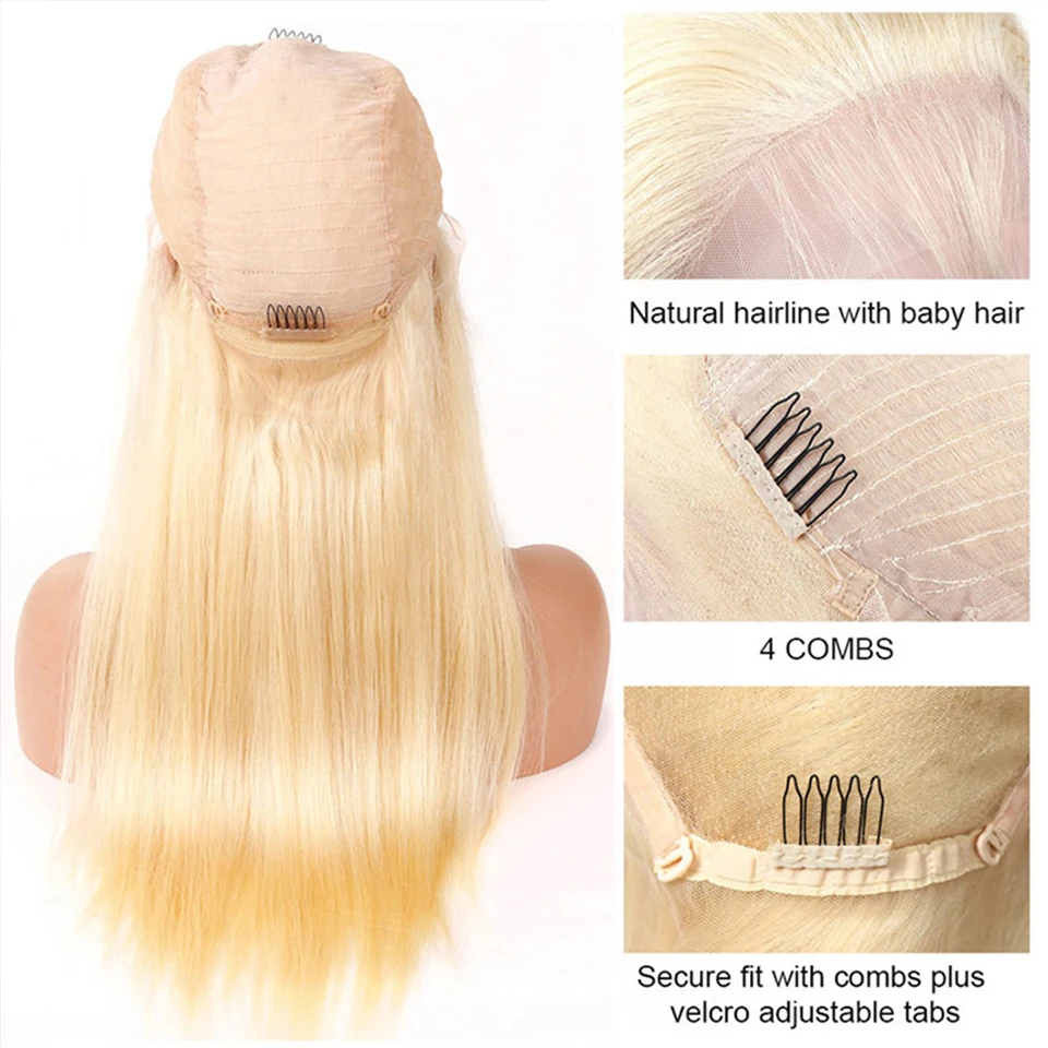 Brazilian 613 Blonde Straight Lace Front Human Hair Wigs For Black Women 180 Density 13x6 5x5 HD Transparent Frontal Closure Wig