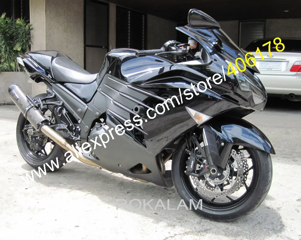 

Aftermarket Fairings For Kawasaki ZX14R 2012-2015 ZZR1400 12-15 Full Black Motorcycle Fairing Kit (Injection Molding)