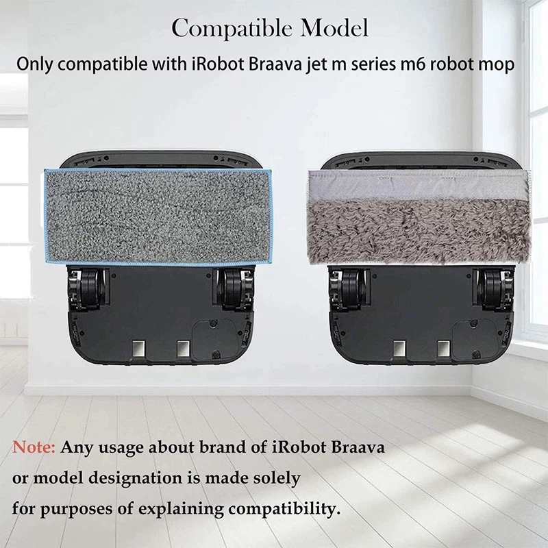 ブラバジェットモップヘッド,irobotクリーニングマシン,ウェットおよびドライ使用,ロボット掃除機アクセサリー,M6ワイパー