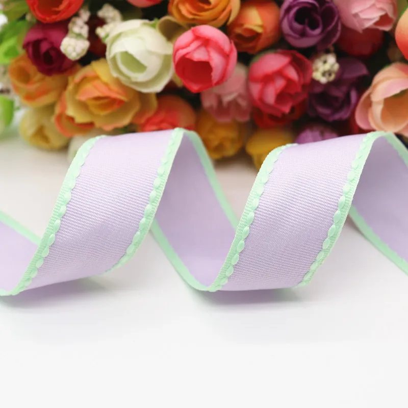 10 Yards 10MM/25MM/38MM Stichbänder Buntes Kanten-Punktlinien-Band für Haarschleifen DIY-Handwerk Handgemachte Accessoires Y19041802 – Detail 11