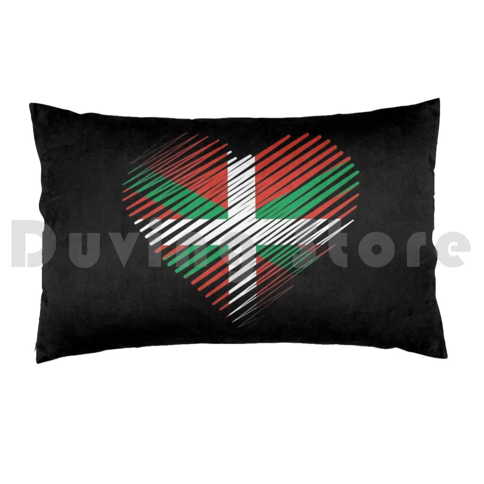 Pillow?case Proud To Be Basque , Heart Basque , Euskadi , Euskal Herria , Basque Flag , Pride | Line Art