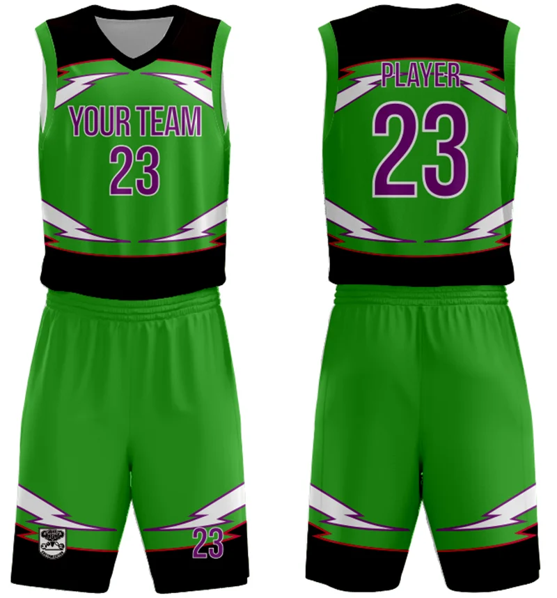 basketball uniform design color green china factory sublimation custom basektball jersey short