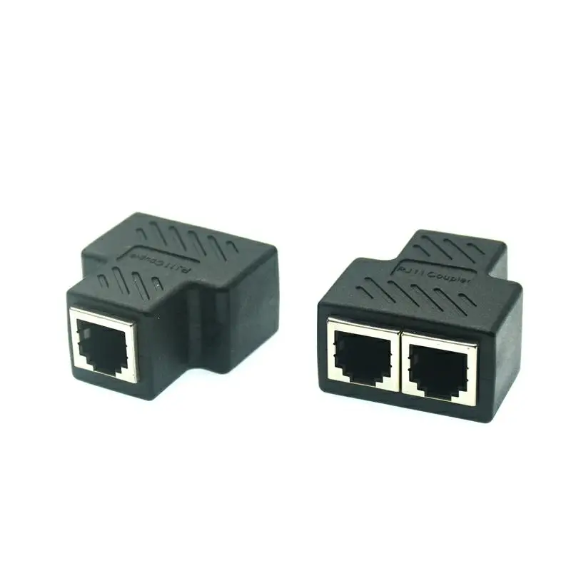 RJ11 6P6C 6P4C 6P2C Female To Female PCB 1 to 2 Splitter Connection Telephone Extension Cable Coupter C LAN connector