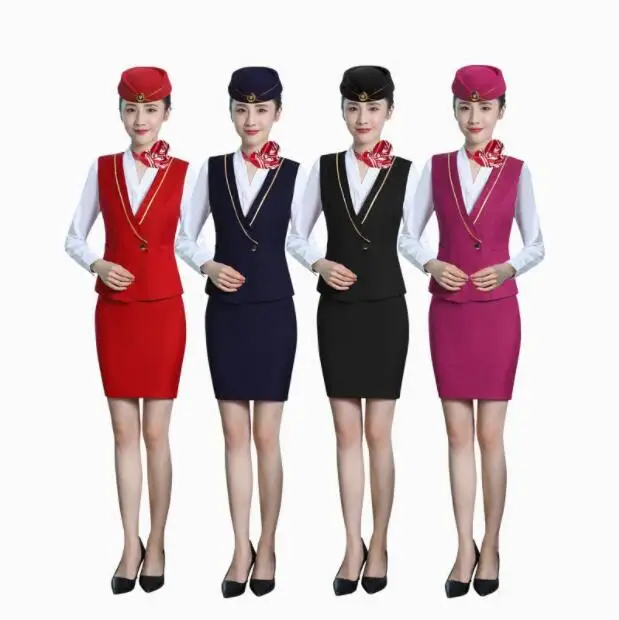 High-speed railway stewardess Occupation Uniform student interview Clothing Lady Professional women Suits Air hostess uniform