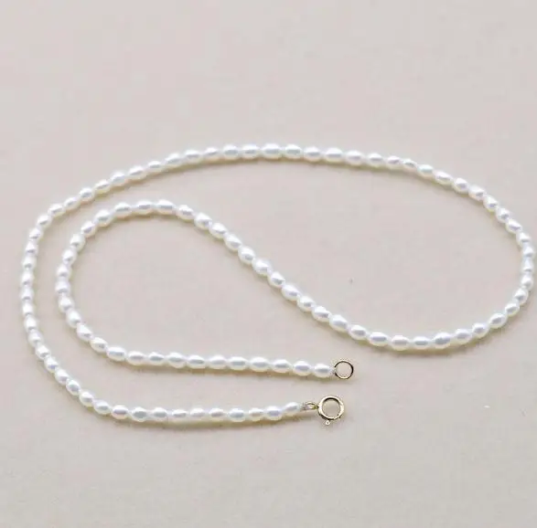 

New Arrival Real Pearl Necklace Classic 4-5mm Natural White Mini Rice Freshwater Pearl Necklace Fine Jewelry Girl Gift